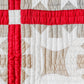 All Hands Round Vegetable Dyed Green and Turkey Red Quilt, c1880