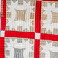 All Hands Round Vegetable Dyed Green and Turkey Red Quilt, c1880