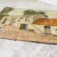 Unframed English Farmyard Scene with Woman Feeding Chickens, c1930