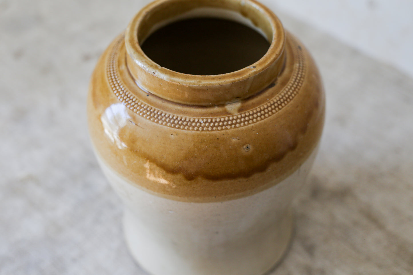 Large Ovoid Two Tone English Pantry Crock