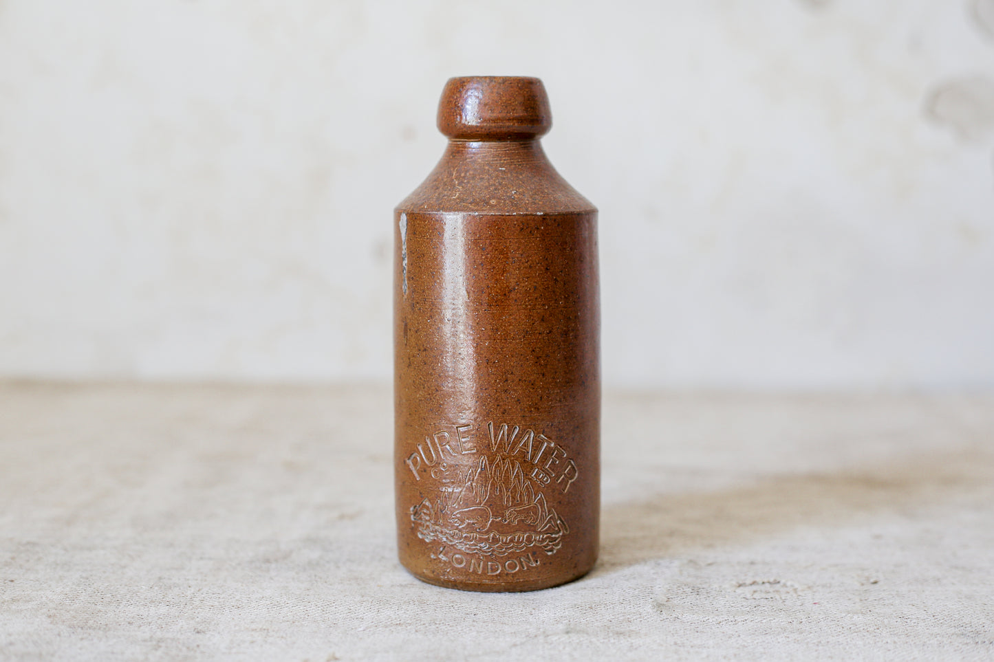 Antique 'Pure Water' London Stoneware Bottle