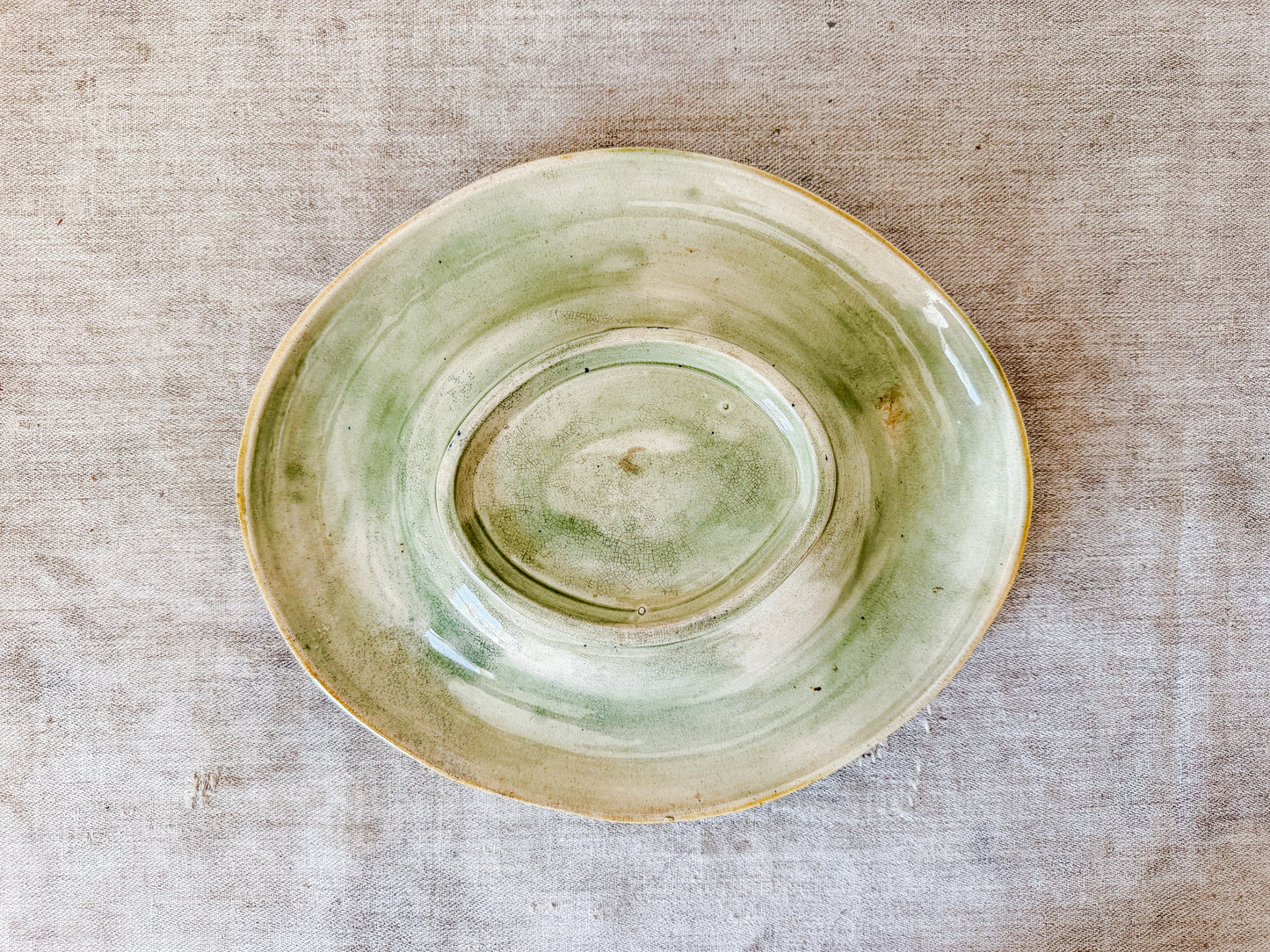 Antique 'Eat Thy Bread' Majolica Bread Tray, c1880