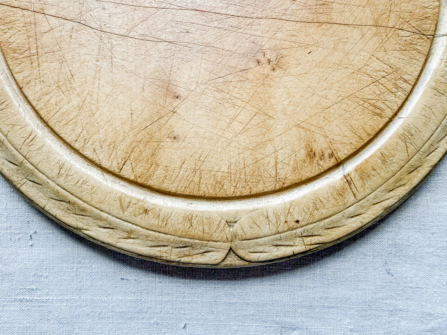 "Bread" Carved Board with Repaired Split, c1920