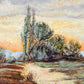 "Spring Mood in the Moor" German Painting on Wood Panel, Signed by R. Hober
