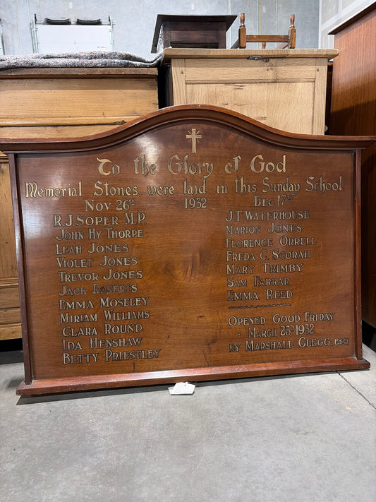 1932 church Sunday School sign (repair)