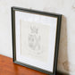 19th Century Coat of Arms of Col. Whitehead, Uplands Hall, Lancashire | Contemporary Black and Gilt Frame