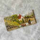 Miniature Painting on Pine of Docked Boat Near Cottage