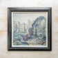 Early 20th-Century Post-Impressionist Landscape Oil Painting in Custom Black and Linen Frame