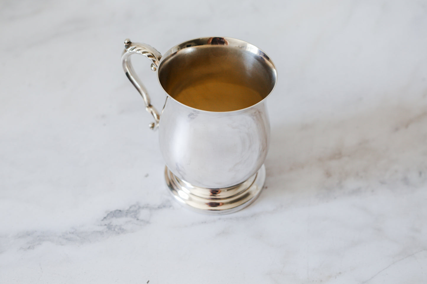 Vintage Mid-Century English Silverplate Tankard by Francis Howard – Engraved 'GDL'