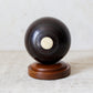 Edwardian Lignum Vitae Lawn Ball on Wooden Stand