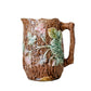 Antique Bramble & Bark Floral Majolica Jug, c1880