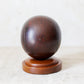 Edwardian Lignum Vitae Lawn Ball on Wooden Stand