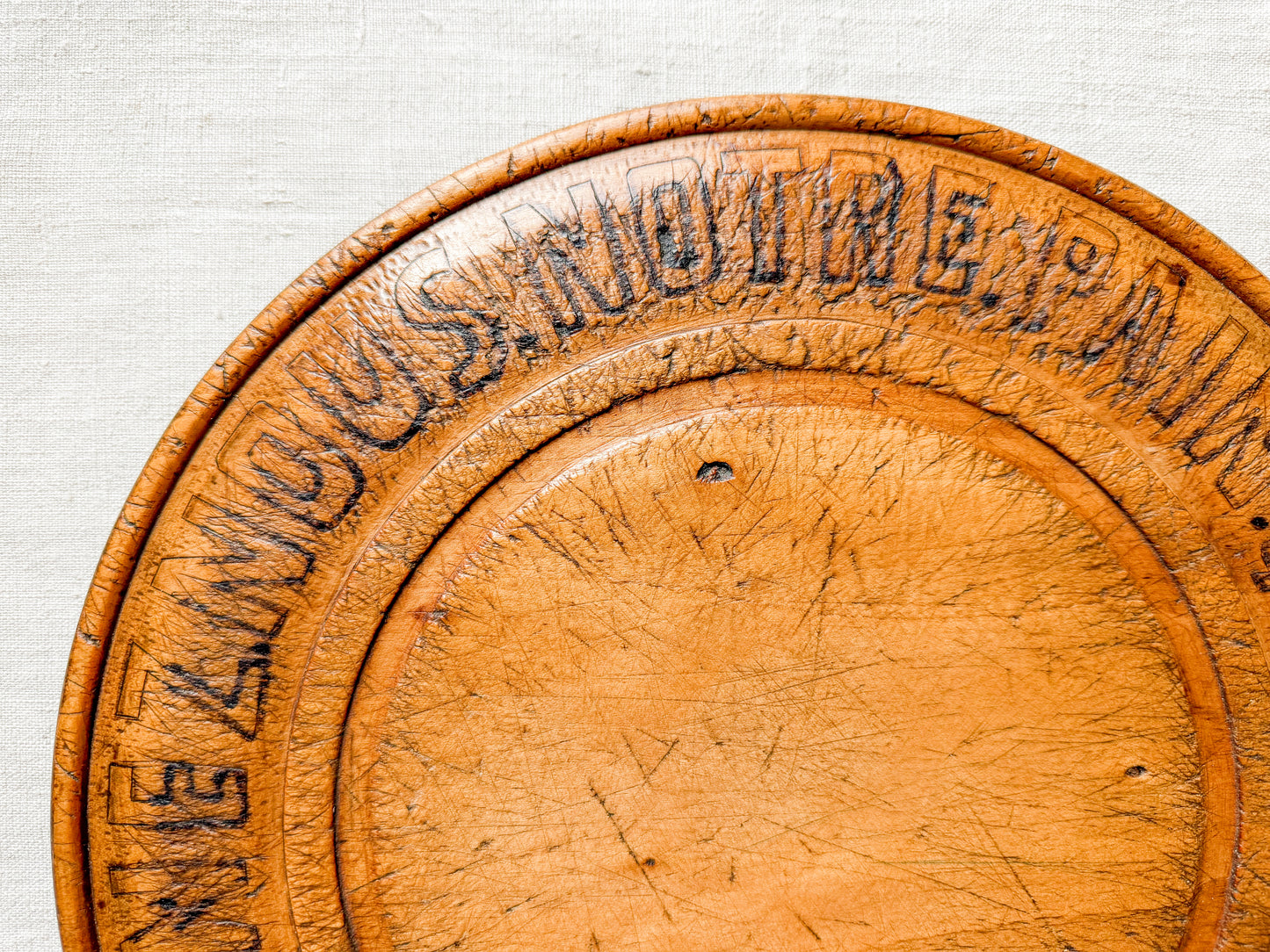 Midcentury French "Donnez Nous Notre Pain Quotidien" Carved Bread Board