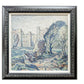 Early 20th-Century Post-Impressionist Landscape Oil Painting in Custom Black and Linen Frame