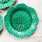 Vintage Wedgwood Cabbage Leaf Plates - Set of 3 Green Majolica Dessert Plates, c. 1940s-1950s