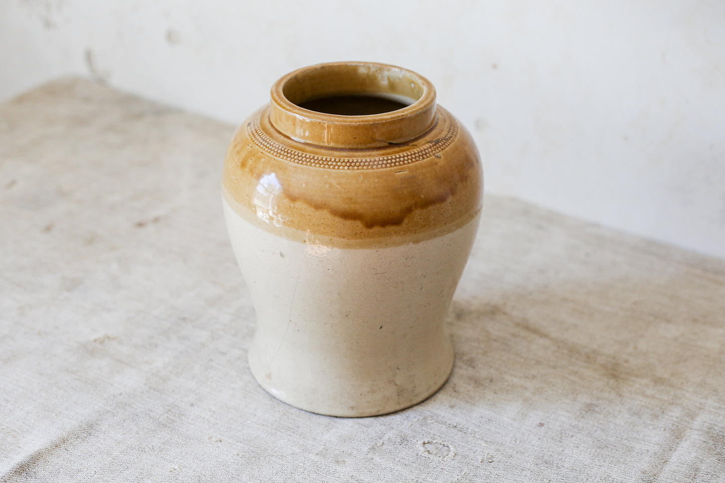 Large Ovoid Two Tone English Pantry Crock