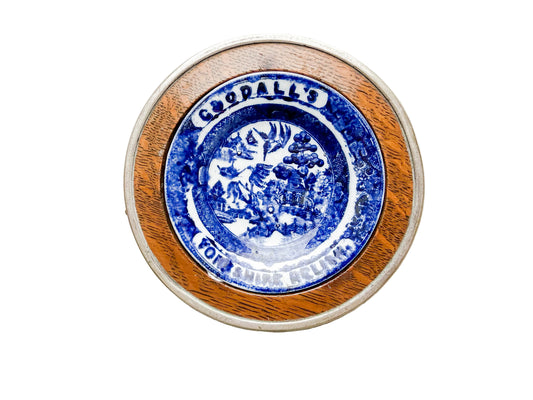 Goodall's Yorkshire Relish Dish in Wood Base, c1900