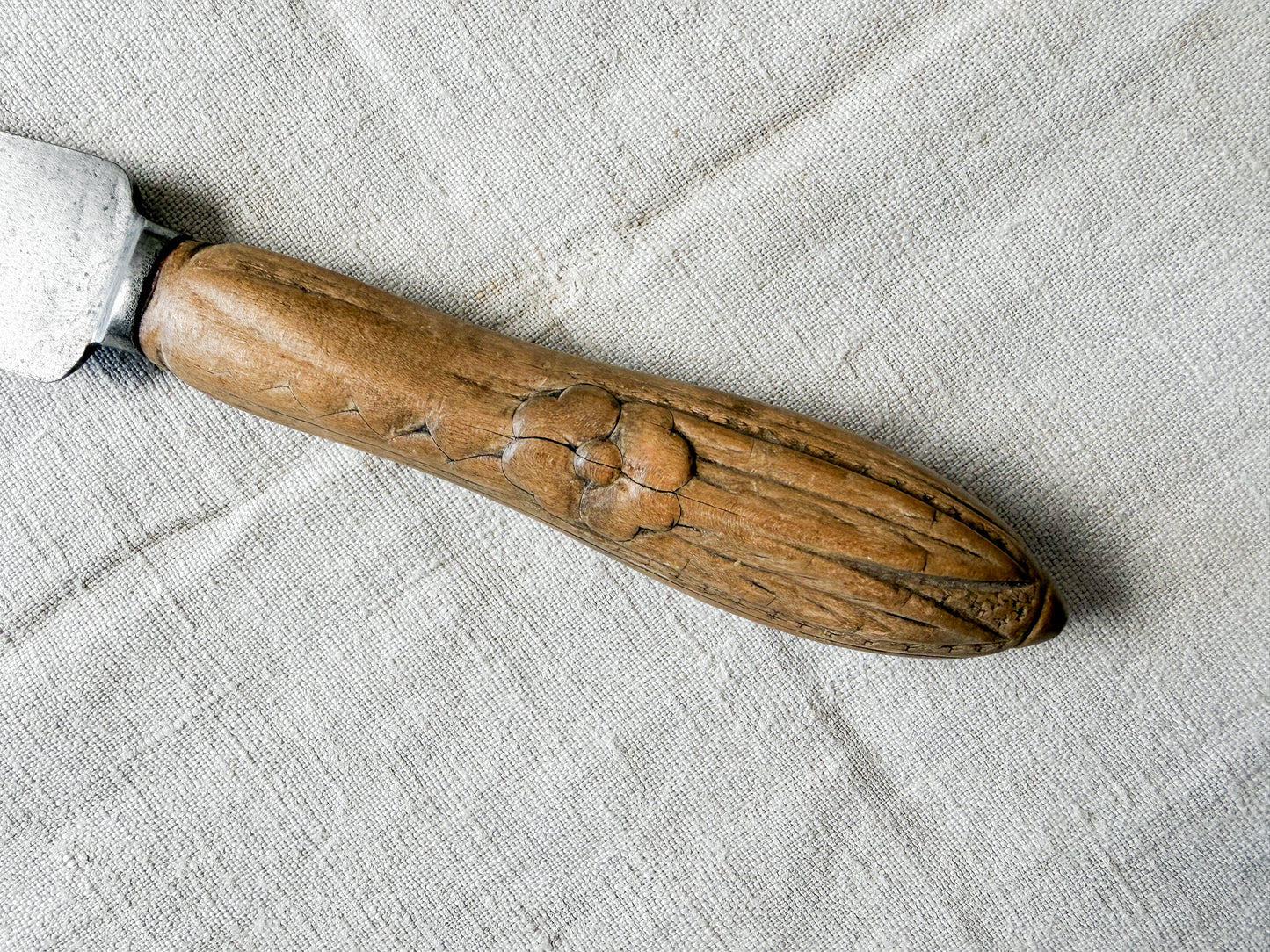Antique Floral Carved Bread Knife