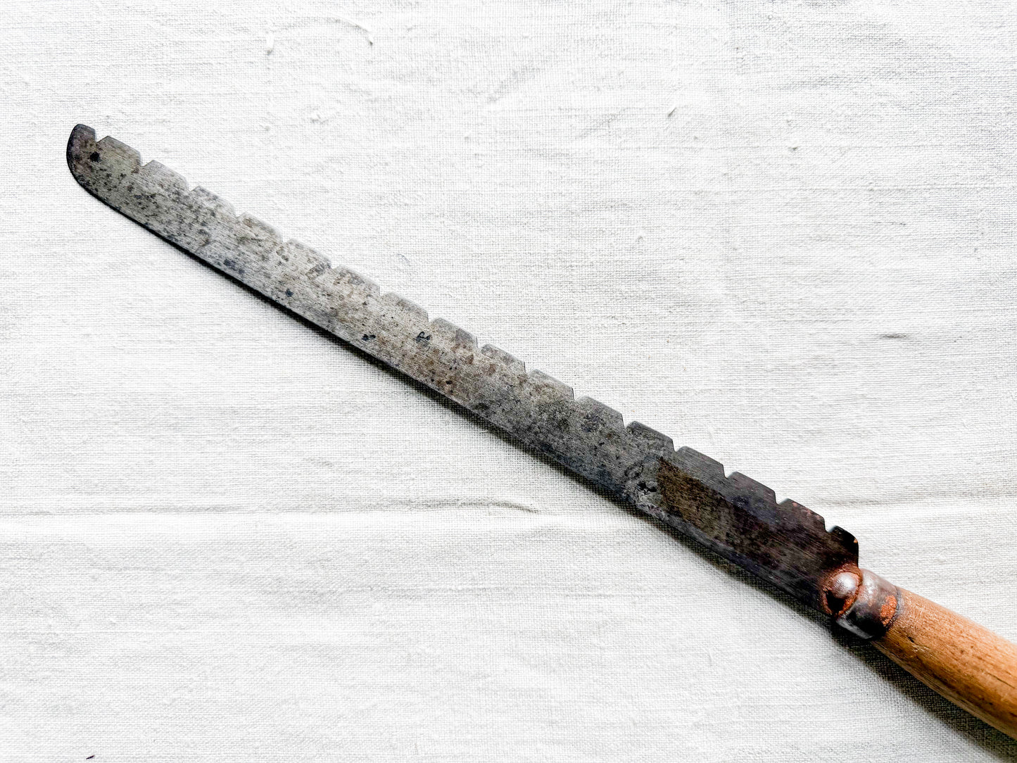 Extra Long Deep-Knotched Antique Bread Knife, c1880