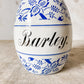 German Blue Onion Ceramic Barley Canister, c1900