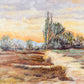 "Spring Mood in the Moor" German Painting on Wood Panel, Signed by R. Hober