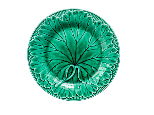 Vintage Wedgwood Cabbage Leaf on Basket Weave 8" Plate, c1940