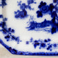 Antique Flow Blue Ironstone 15" Platter – "Indian" Pattern (c. 1850)