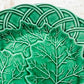 Set of 2 Antique Cabbage Leaf on Basket Greenware Majolica Plates