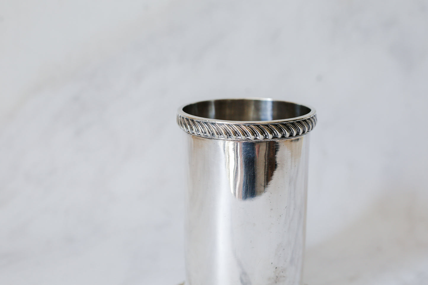 Vintage Silver-Plated Weighted Wine Coaster Sleeve – Gadroon Rope Trim