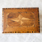 Antique Walnut Star Inlay Tea Caddy, c1860