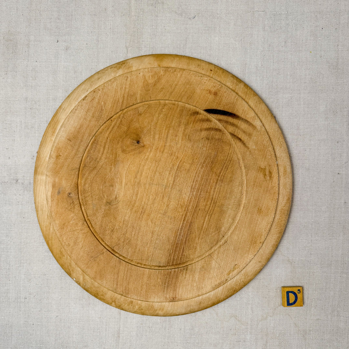 Vintage Carved Round English Bread Boards