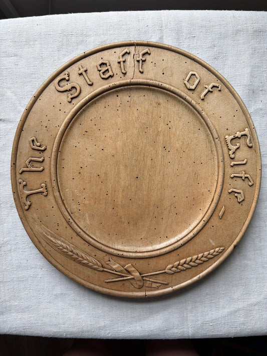 "Staff of Life" Carved English Bread Board, c1880