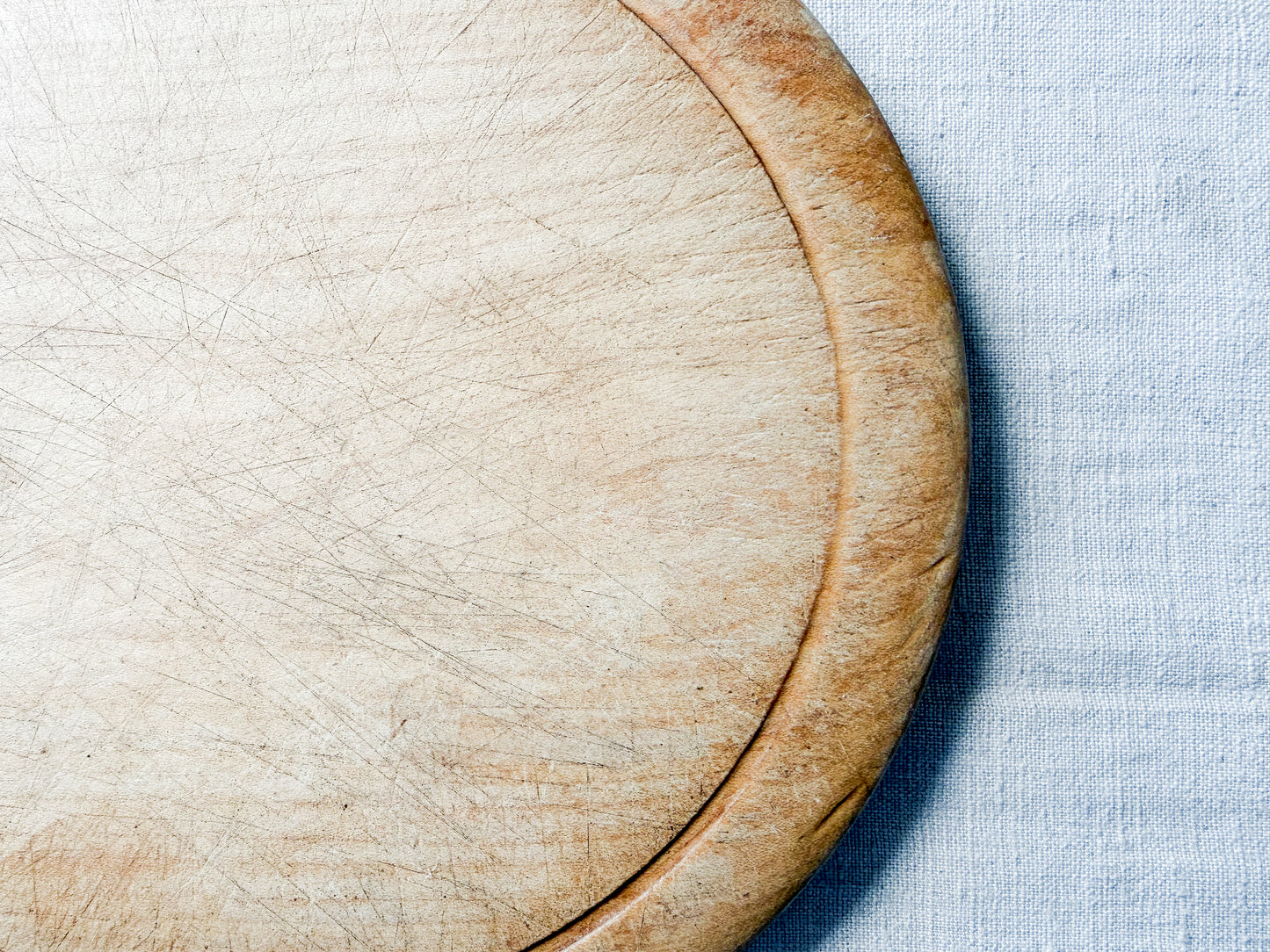 Vintage "Bread" Round Carved English Bread Board