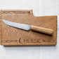 Vintage Carved Cheese Board with Fitted Knife by Bramhall Woodware