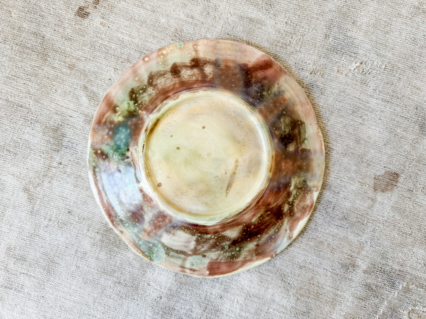 Antique Victorian Majolica Fern & Flower Plate, Attrib. to Thomas Forester, c1870