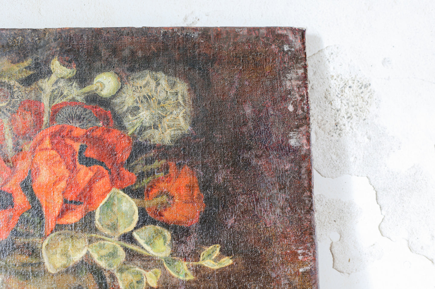 Antique Still Life of Poppies in Vase, Signed by R. Goodwin, ESK, c1890
