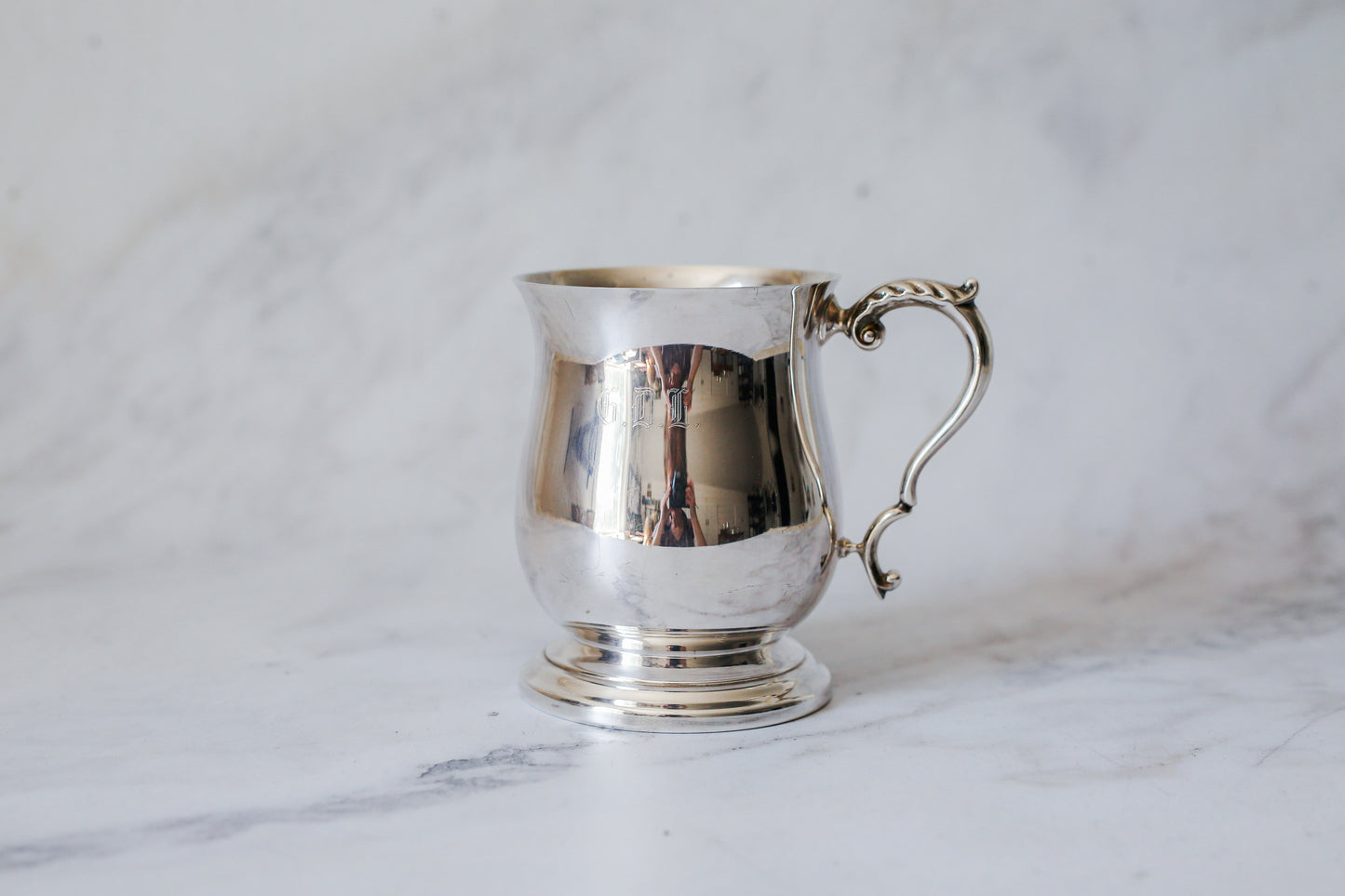 Vintage Mid-Century English Silverplate Tankard by Francis Howard – Engraved 'GDL'