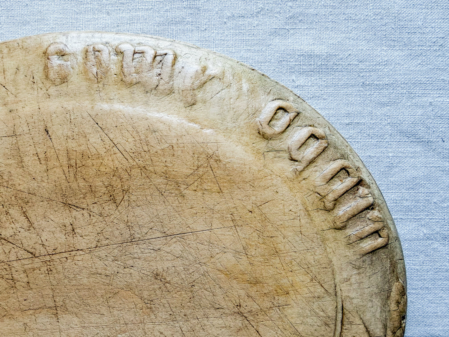 "Cut and Come Again" Oval English Bread Board, c1880