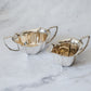 Antique Art Deco Harrison Fisher & Co Silverplate Sugar Bowl & Creamer Set, c1920