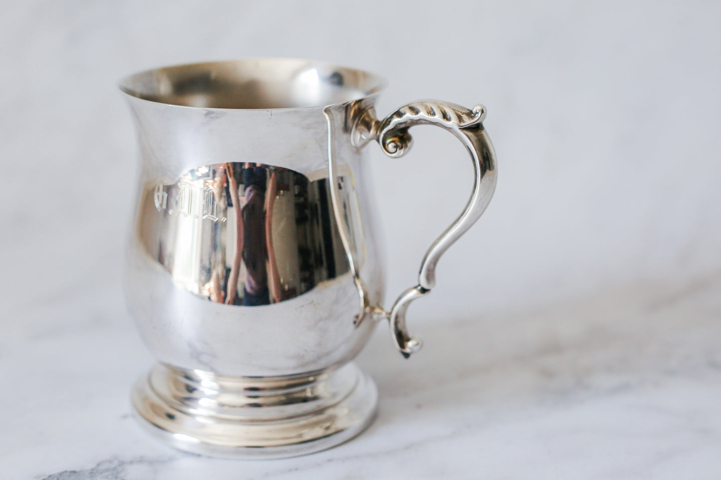 Vintage Mid-Century English Silverplate Tankard by Francis Howard – Engraved 'GDL'