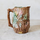 Antique Bramble & Bark Floral Majolica Jug, c1880