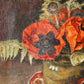 Antique Still Life of Poppies in Vase, Signed by R. Goodwin, ESK, c1890