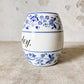 German Blue Onion Ceramic Barley Canister, c1900