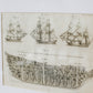 18th Century Copper Plate Engraving Cross-Section of Ship of War | Contemporary Textured Gilt Frame