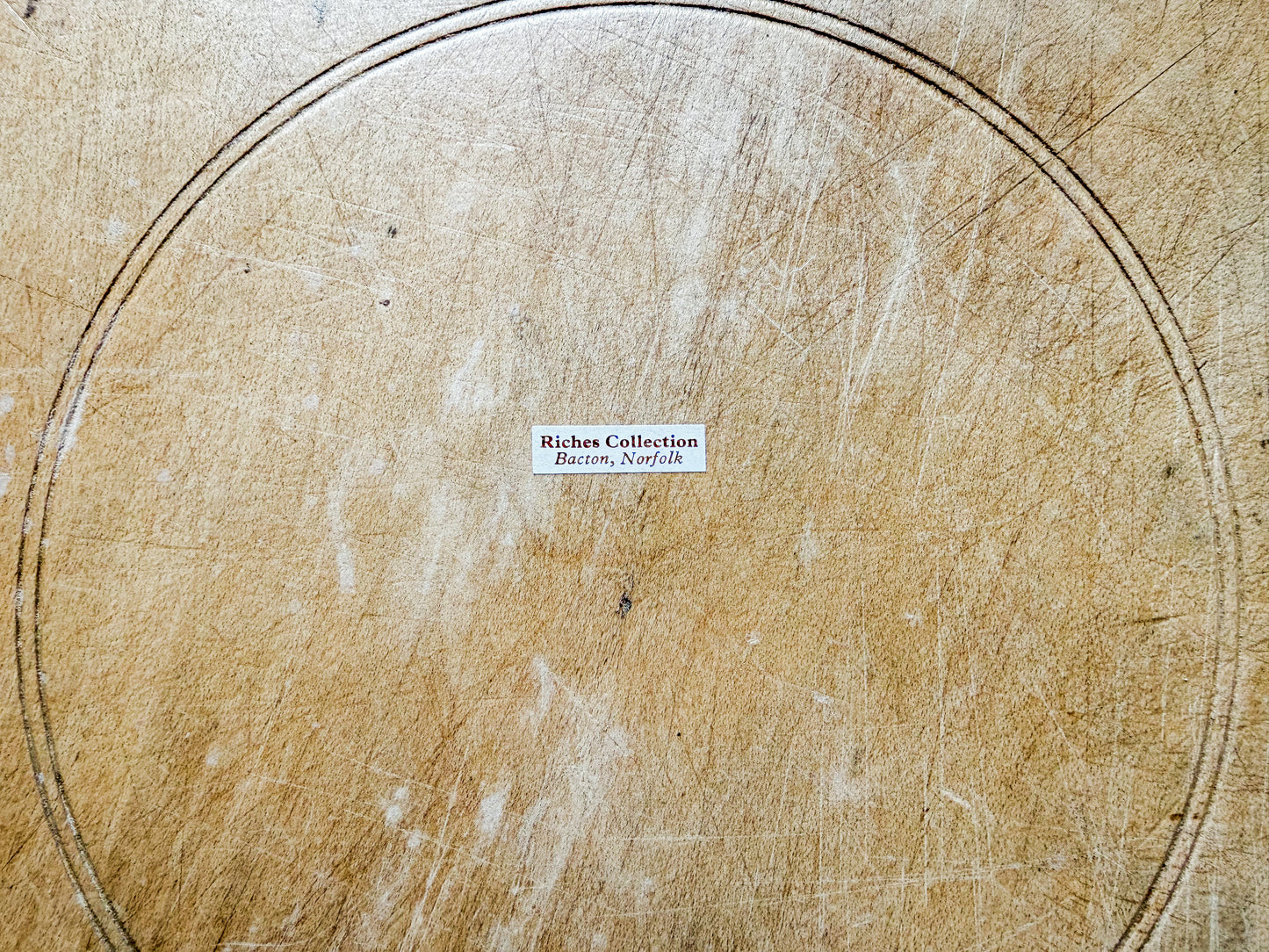 Simple Octagonal English Bread Board with Provenance, c1920