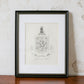 19th Century Coat of Arms of Colonel Gray, MP | Contemporary Black and Gilt Frame