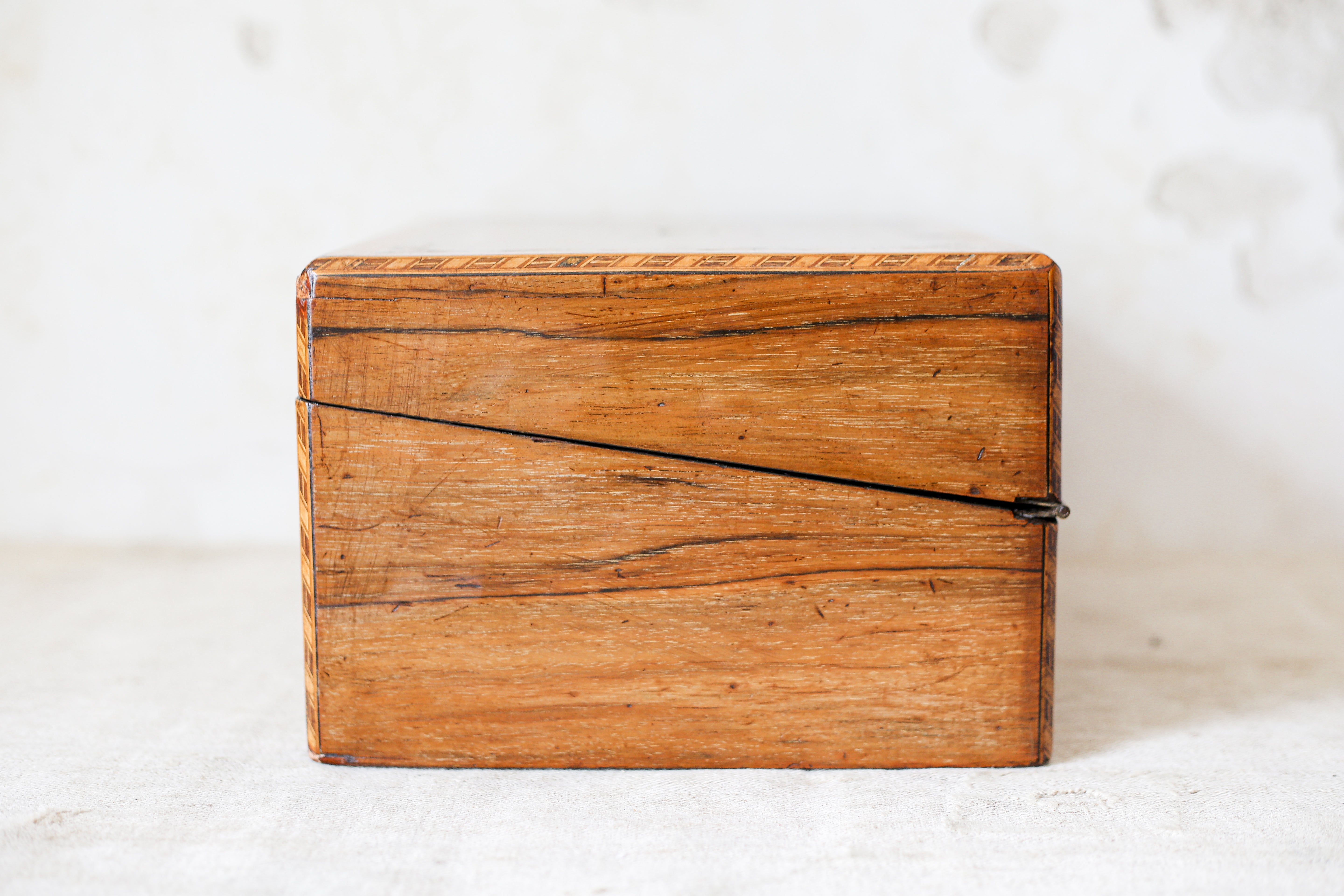 Antique Burr Walnut Tunbridge-Style Stationery Box, c. 1870