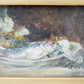 Still Life of Fish Framed Oil Painting on Board
