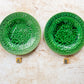 Antique Greek Key Border and Strawberry Greenware Majolica Plates (Choice)