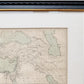 Antique 19th Century Bible Lands Map in Custom Black and Gold Frame